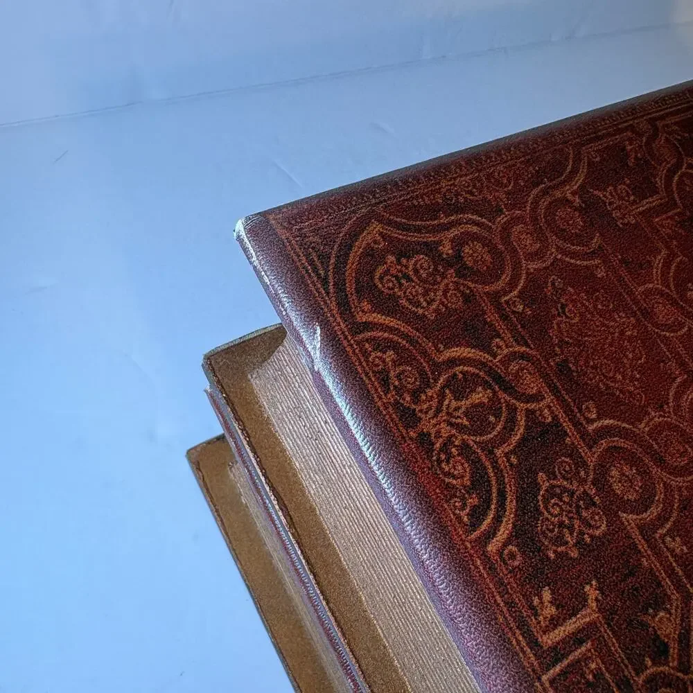 Lot 2 Vintage Aged Book Faux Leather Hidden Safe Stash Boxes Storage Compartment